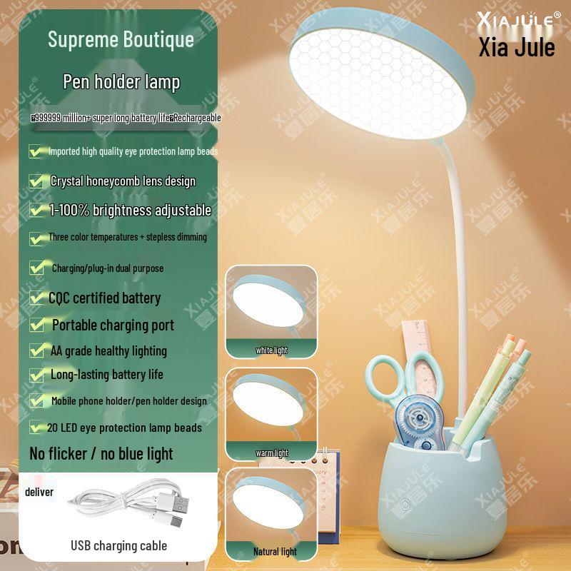 Lampă de masă LED reîncărcabilă pentru protecția ochilor - Lumină de studiu pentru dormitor și noptieră