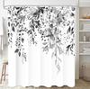 Blue Purple Eucalyptus Leaves Shower Curtains 72X72 Inch, Waterproof Fabric Stylish Botanical Bathroom Shower Curtain With Hooks