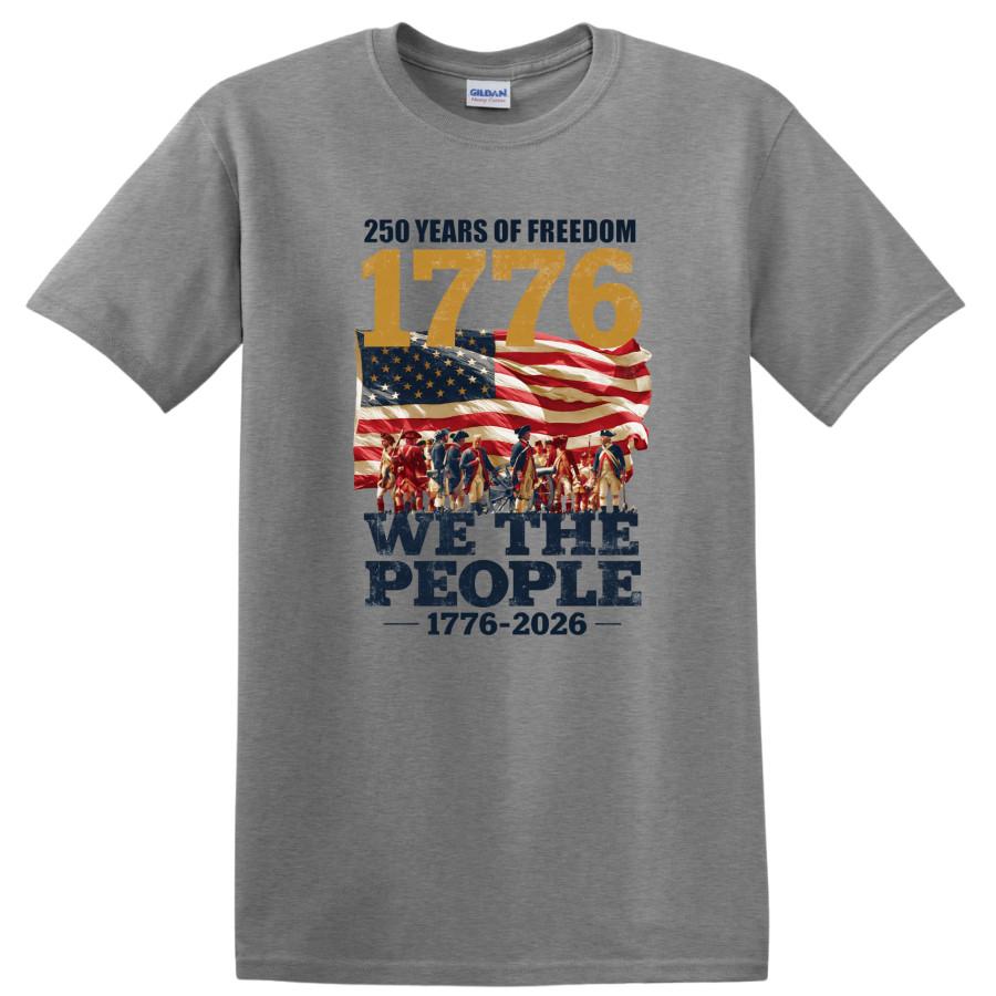 1776 Freedom T Shirt We The People 250 Years American Flag USA Bicentennial Tee L