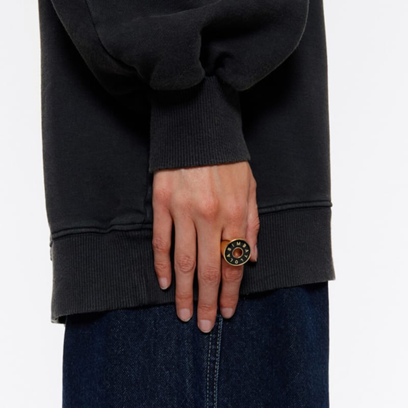 BIMBA Y LOLA [24FW] BIMBA Y LOLA Black Logo Bold Ring B246AIR001BKD