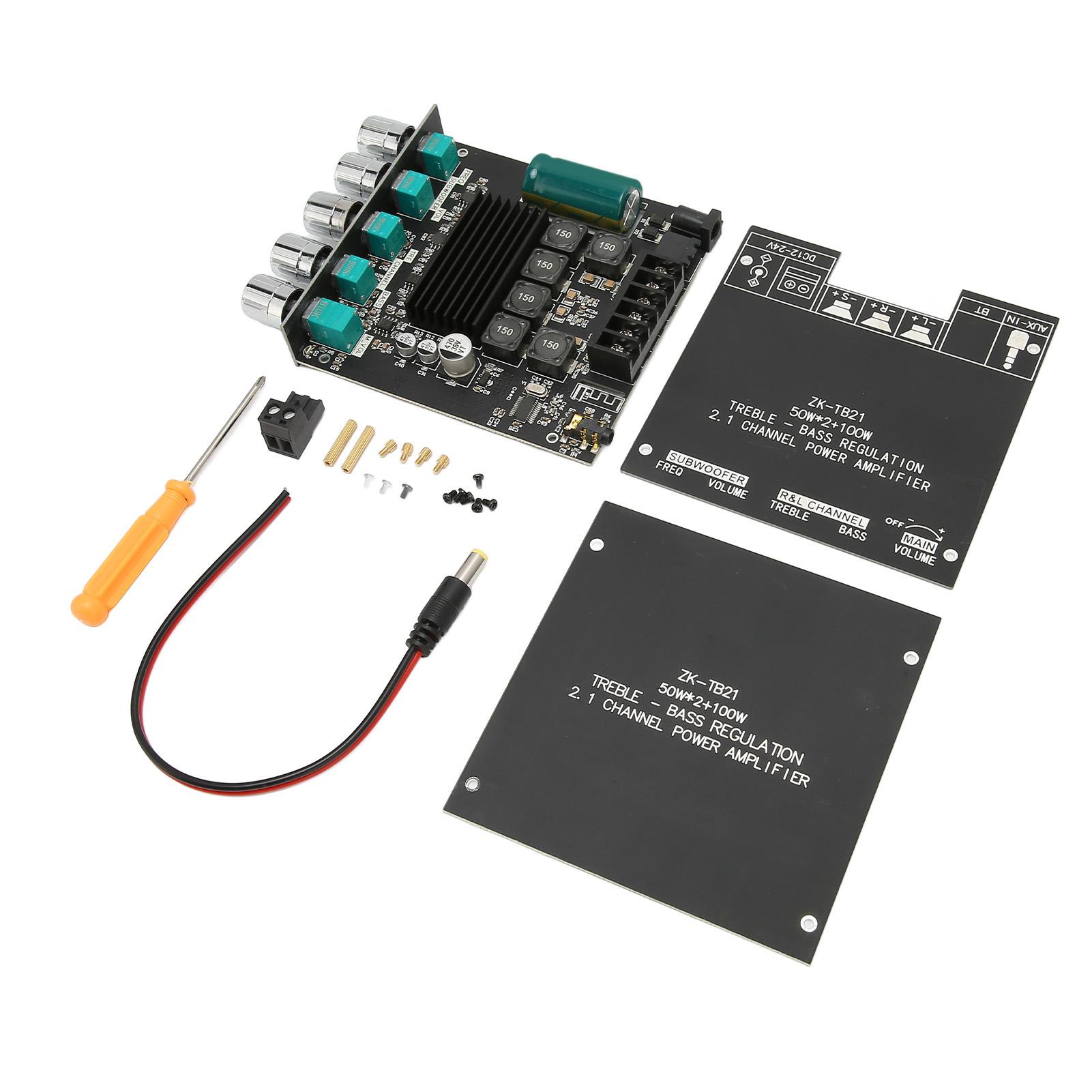 

2x50 Вт Bluetooth 5.0 Стерео Звуковий Приймач Підсилювач Плата 2.1 Канал Сабвуфер Бездротовий Цифровий AUX