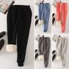 Yousheng Women Jogger Pants Elastic Waist Adjustable Drawstring Harem Pants Solid Color Thickened Velvet Lining Casual Slim Leg Sweatpants