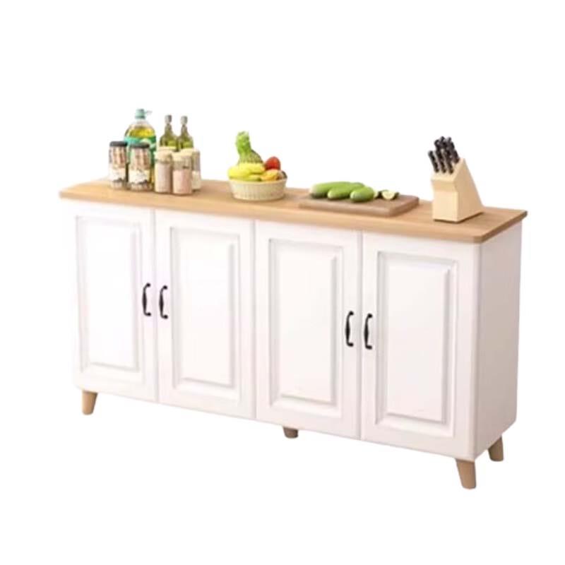 Bancada de Cozinha Multifuncional Bieying com Armazenamento de 4 Portas