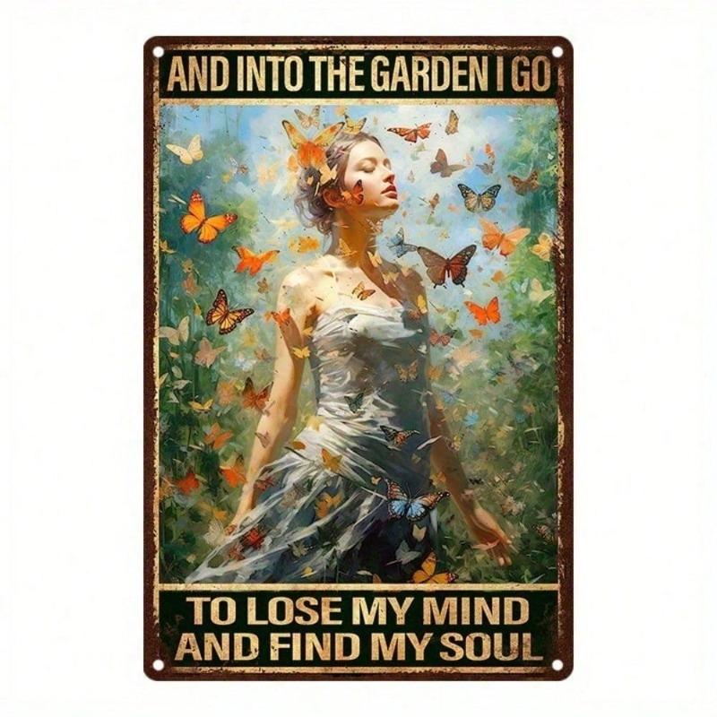 Anterique Vintage Metal Wall Sign 8x12 Inch Weatherproof Rustic Tin Poster for Garage Man Cave Farmhouse Decor Kitchen Bathroom