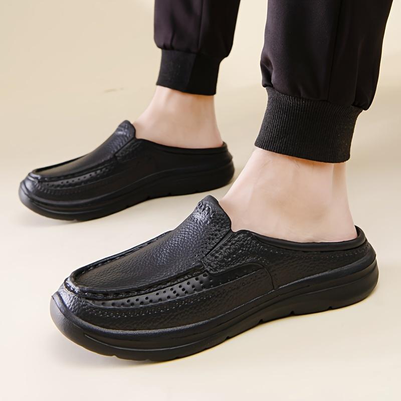 Men's Heel-less Shoes, Lightweight Non-slip Slip-on Casual Slippers, Suitable for Outdoor Walking Slippers