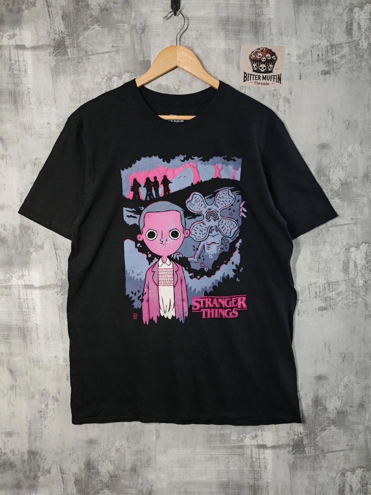 Stranger Things Graphic T-Shirt –Netflix – Demogorgon & Eleven – Size L M
