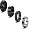 4 Stück Modische Eheringe Edelstahl Fidget Spinner Ringe Romantischer Knöchelring Geschenk für Männer Frauen