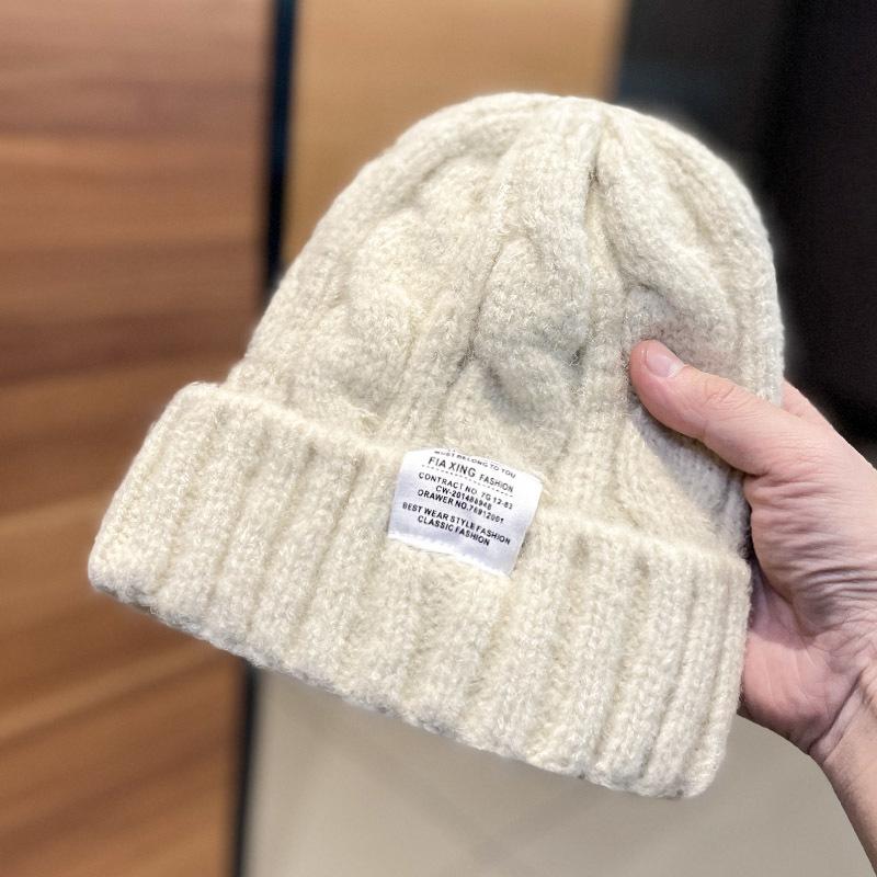 ins twist applique knitted wool hat children Internet celebrities autumn and winter versatile trend warm ear protection cold hat