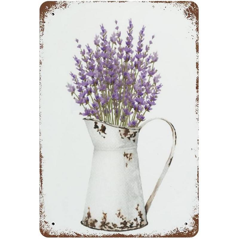 Flowers Lily Roses Lavenders Bloom Metal Tin Signs Posters Plate Wall Decor for Bars Man Cave Cafe Clubs Retro Posters Plaque