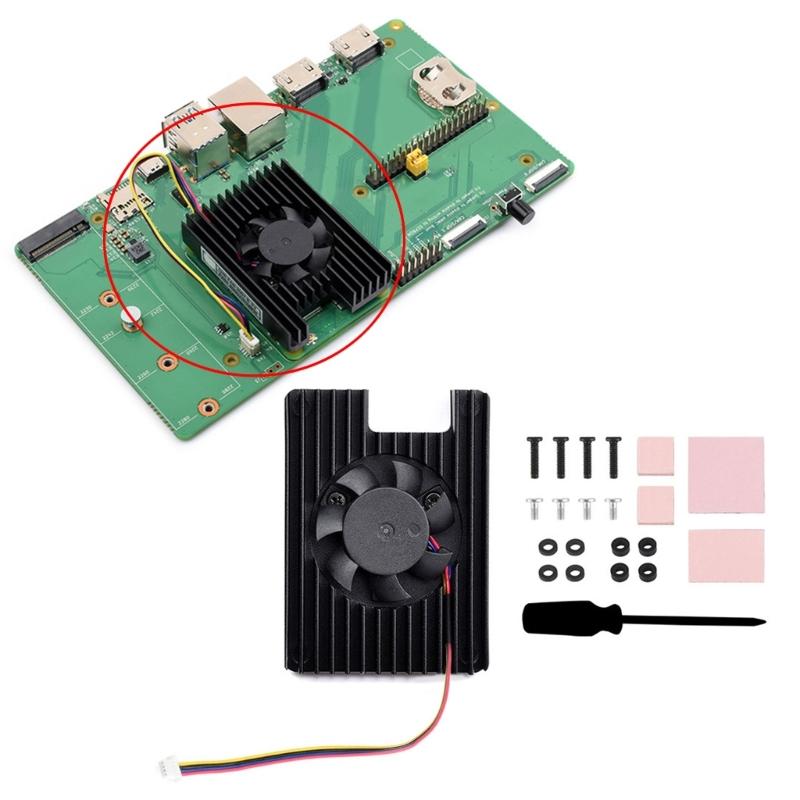 Brushless CPU Cooling Fan With Aluminum Heatsink Low Noise Radiator Heat Dissipation Fan For CM5 Development Board