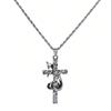 Gotische Slang Kruis Hanger Hanger Ketting voor Vrouwen Mannen Punk Hip Hop Roestvrij Staal Sieraden Accessoires Cadeau