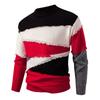 Men's Trendy Round Neck Colorblocked Sweater Men's Pullover Bottoming Sweater