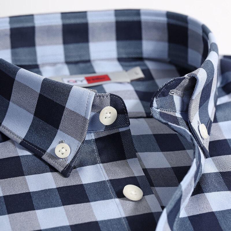 Goldlion GY Men's Casual Plaid Long-Sleeve Shirt