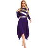 Womens Metallic Patchwork Worship Praise Dress Long Sleeve Irregular Hem Tunic Liturgical Lyrical Dance Costume