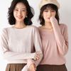 Spring and Autumn Knitwear Women's Round/V Neck Loose Sweater Women's All-match Bottoming Shirt Comfortable Women's Clothing