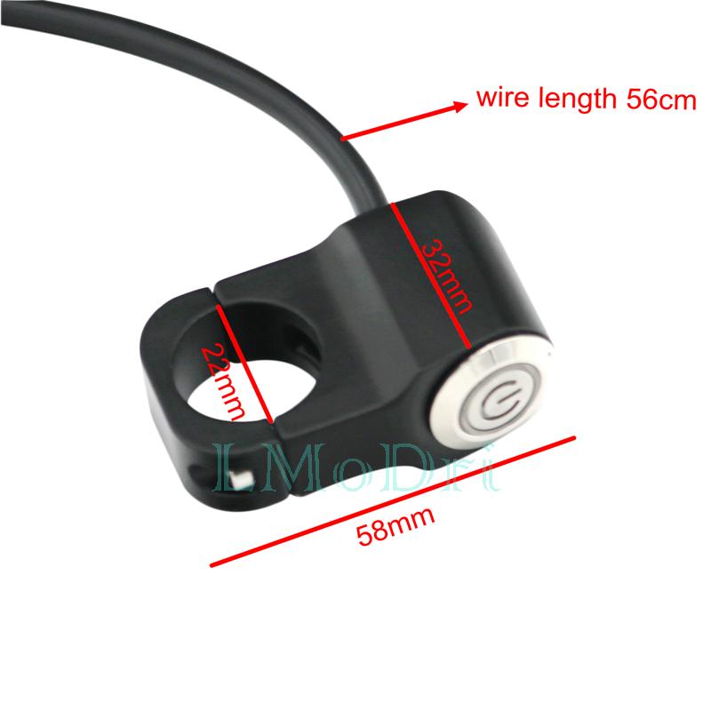 LMoDri Motorcycle Switches 7/8" 22mm Handlebar Mount Switch Headlight Hazard Brake Light Power ON-OFF With Indicator