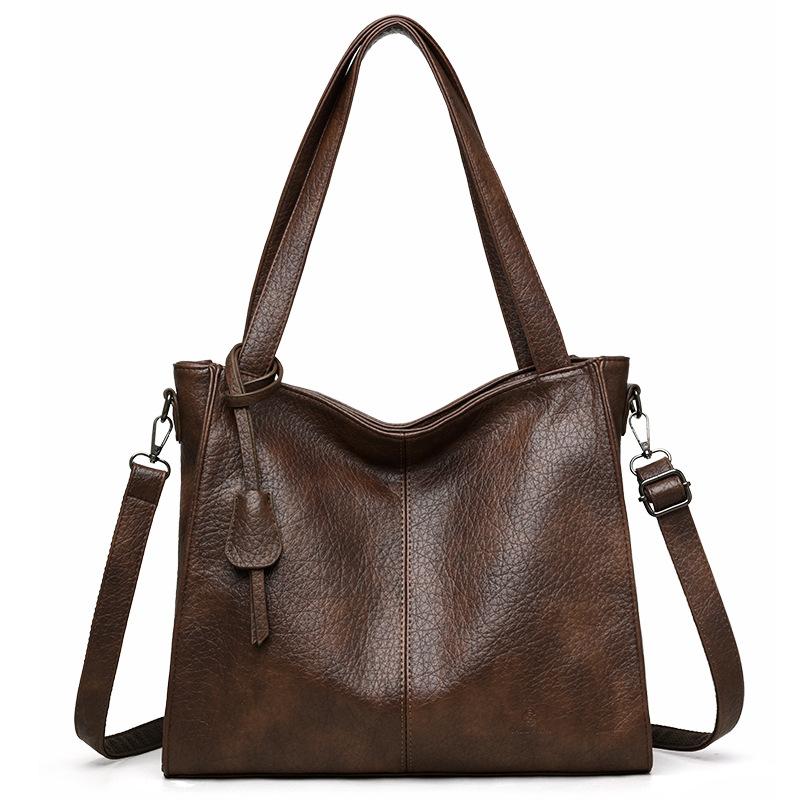 תיק טוטה מ-PU לנשים, תיק כתף בקיבולת גדולה, תיק צד, תיק יומיומי לאם