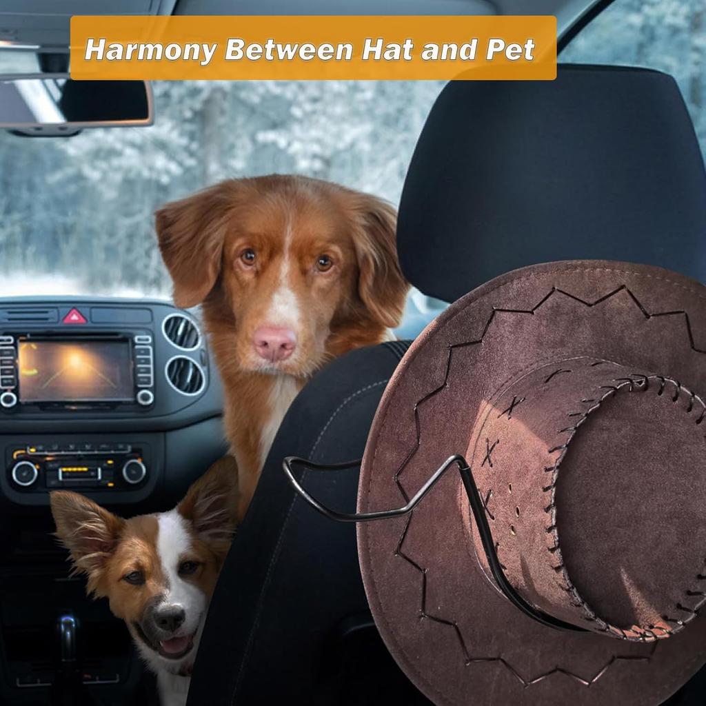 Idefair Cowboy Hat Holder Rack For Truck Car SUV Hard Hats Stand Western Accessories For Men Women Travel Automotive Seat Back Storage Organizer