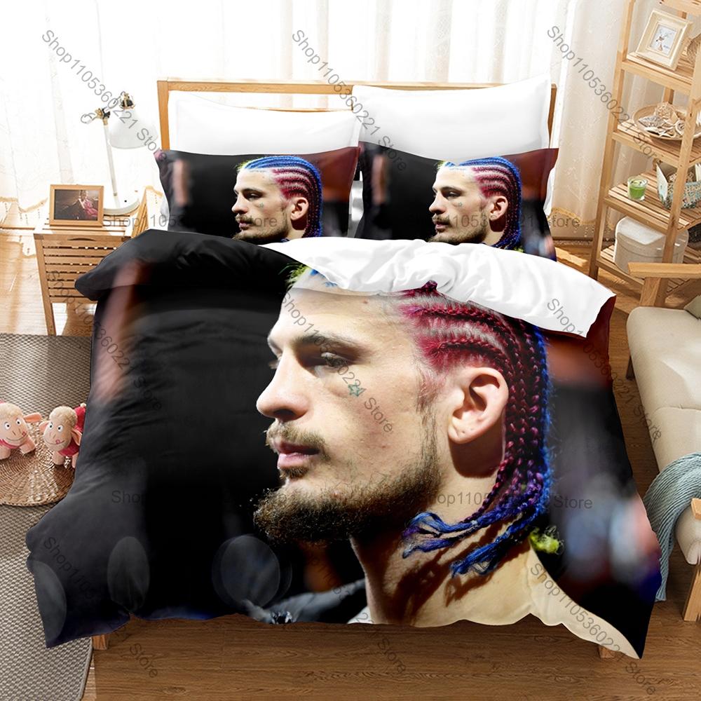Suga Sean O'Malley 3PCS Bedding Set, Duvet Cover + 2 Pillowcases, 2026 Fighter Print Soft Microfiber Bedding for Fans