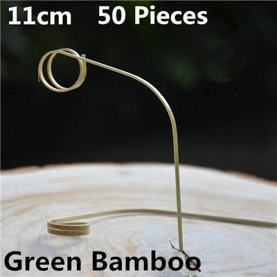 100pcs 12cm Fruit Cocktail Pick Stick Different Style Bamboo/PVC Buffet Cupcake Toppers Bar Tools Barware