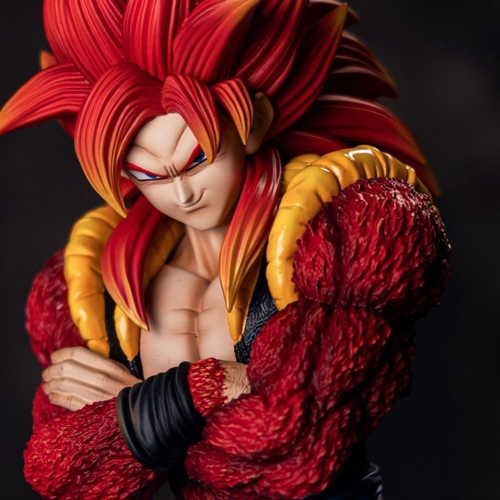 JG Studio Dragon BallZ 2.0 Violent Bear Gogeta SSj3 12.99Inch/33cm Can move PVC Red hair Hug Hand Figure Ornament Toys Gifts
