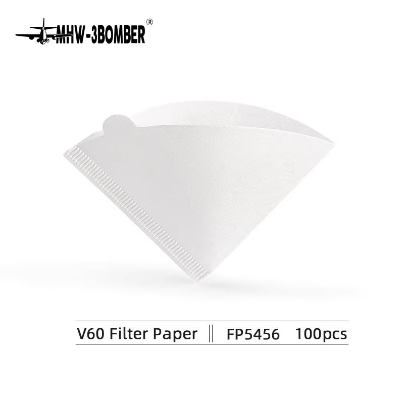 MHW-3BOMBER Disposable Coffee Filter Paper Pour Over Coffee Dripper Accessories Filters 2 Cone Paper 1-4 Cup Home Barista Tools