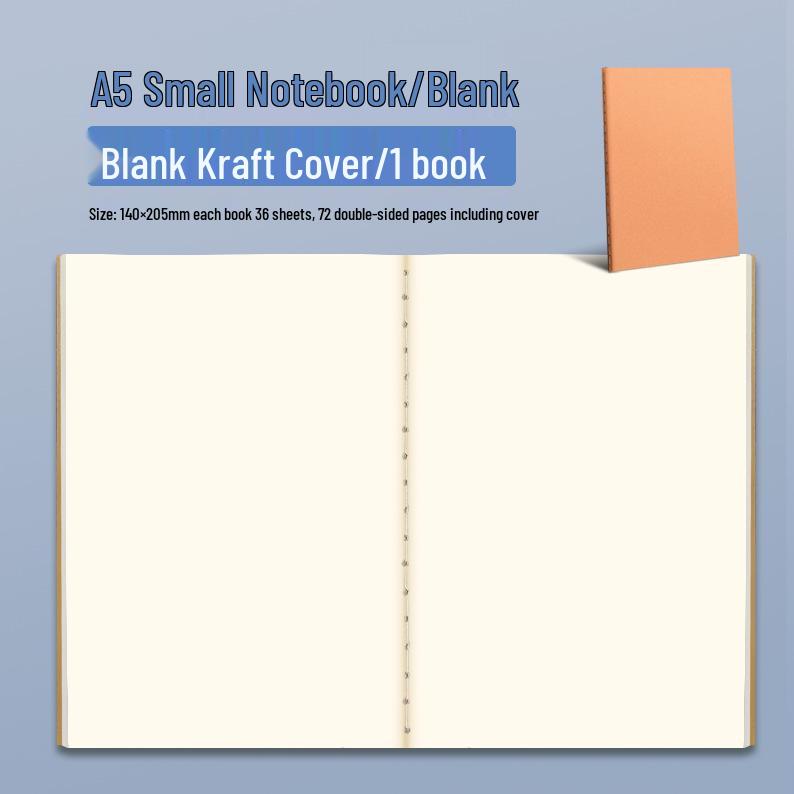 A5 Softcover Lined Kraft Paper Notebook for Students