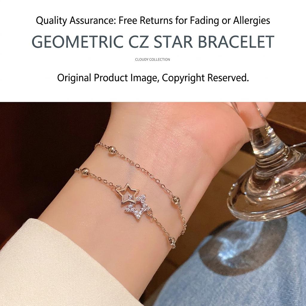 Star Bracelet Luxurious Silver Chain Bracelet Women Fashion Bracelet Adjustable For Anniversary Celebration Daily Commute Casual