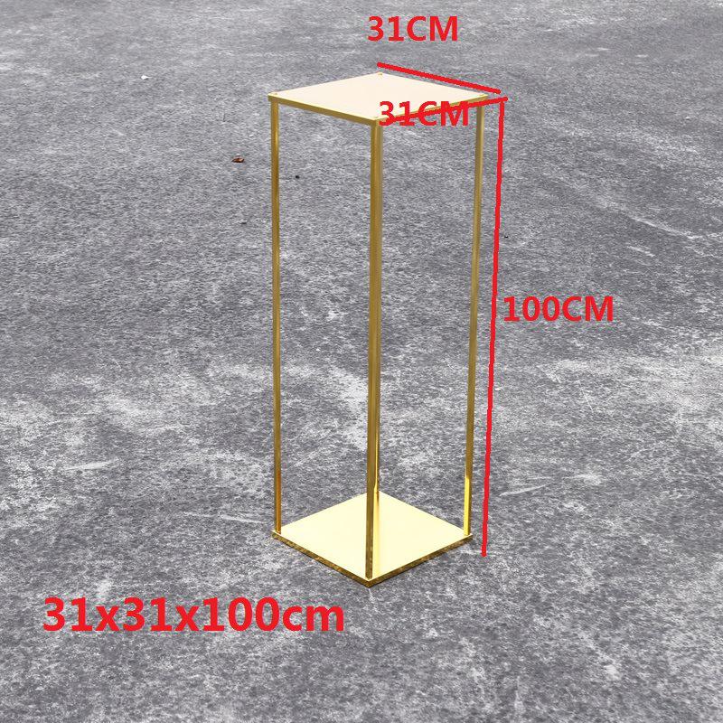 Geometric Square Frame Flower Stand for Weddings - Wrought Iron Artificial Flower Decor
