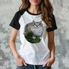 Female Funny T Shirt Watermelon Cat Silly Cat Meme T-Shirt A Hilarious Watermelon Print Shirt Is A Stylish Top Women