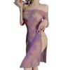 Large Size Perspective Sex Clothes Retro Lace Long and High Split Ends Imperial Sister Flirting Couple Fun