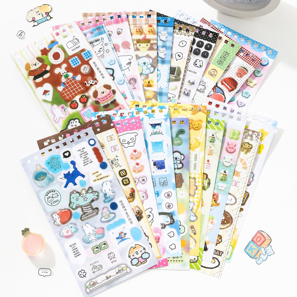 JIAMEI 20sheets Fun Collection Book Series Kawaii Ins Die Cut Sticker Book DIY Basic Decoration Handmade Scrapbooking Supplies