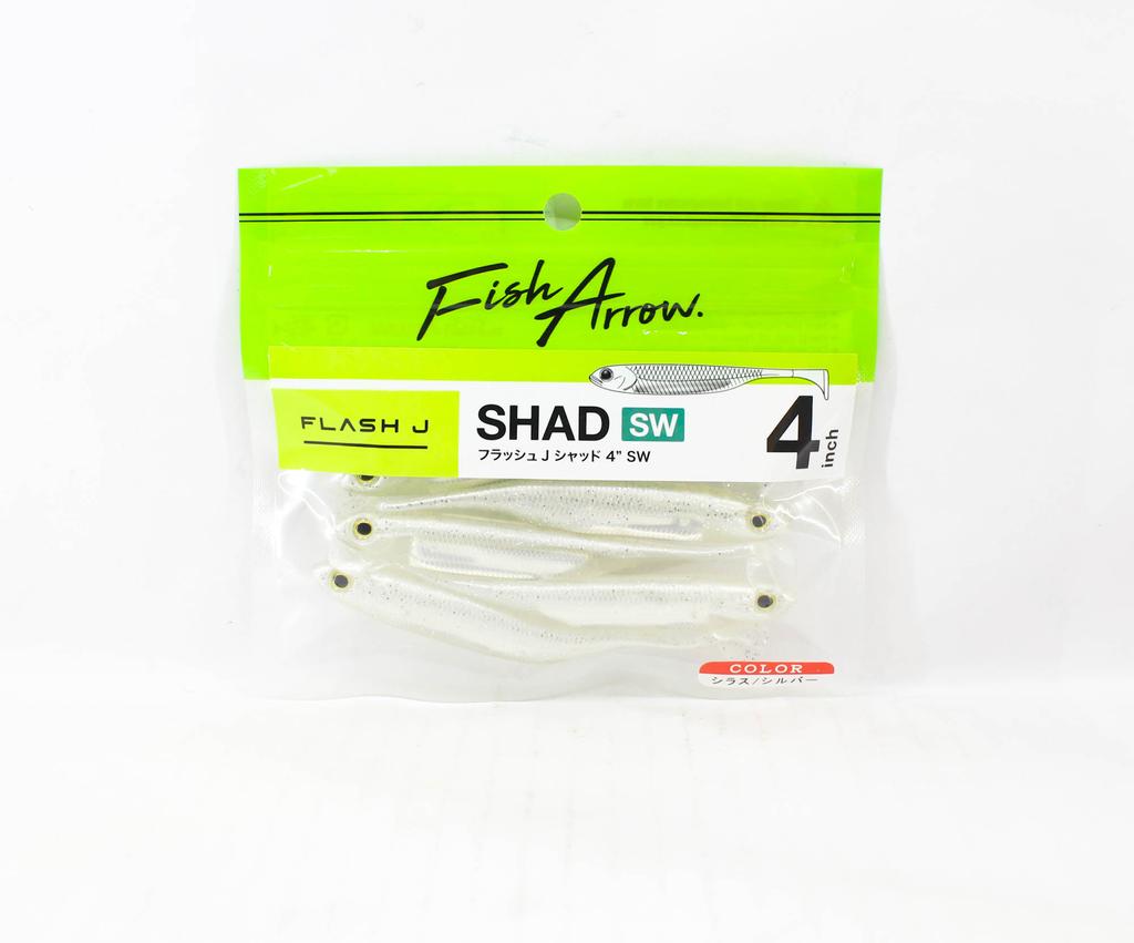 Fish Arrow Soft Lure Flash J Shad SW 4 Inch 5 Piece Per Pack #100 (8451)