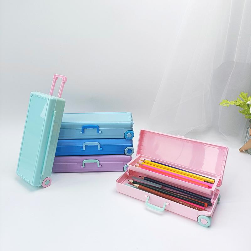 Valigetta Portapenne in Plastica Carina Multifunzionale Forniture Scolastiche per Bambini