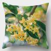 Yellow Osmanthus Flower Printed Decorative Cushion Covers Polyester pillowcase, sofa decorative cushion cov Headboard Pillow