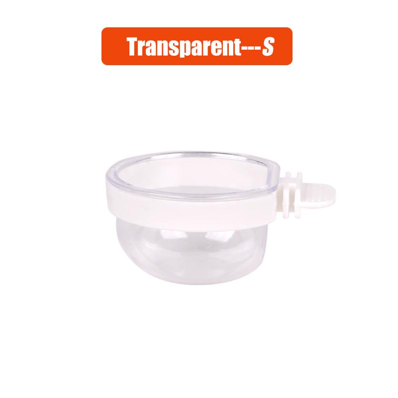 Bird Parrot Feeding Bowl Detachable Transparent Bowl Plastic Food Cup for Cage Convenient Hanging Seed Water Feeder for Parrots