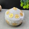 Luminous Multi-Pattern Treasure Basin: Hui, Lotus, Ruyi, Wealth-Attracting - Feng Shui Display for Living Room Wealth Position.