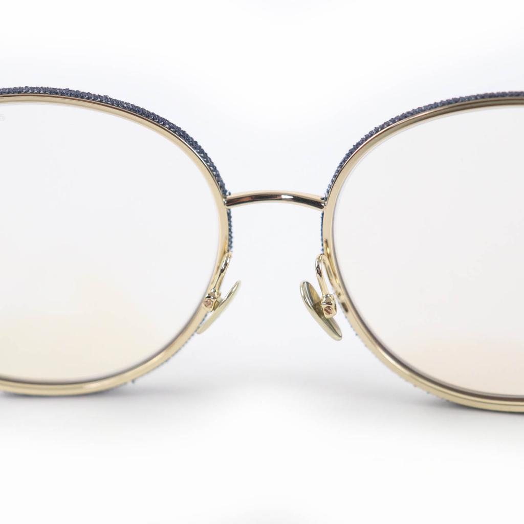 Gafas CHANEL Impecables Marca COCO Forma Redonda Denim dorado Mujer 2218-S Usado