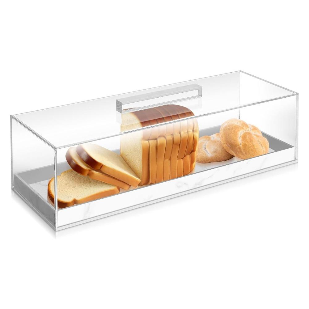 Acrylic Material Pastry Display Case Top Handle Cake Platter Cookie Display Tray Pastry Serving
