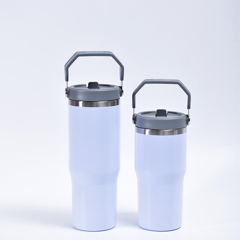 Tasse Thermos Portable en acier inoxydable 304, couvercle en paille Portable, grande capacité, tasse de voiture de 30oz