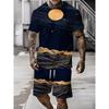 Modisches Lässiges Herrenanzug 3D Lässiger Farbdruck Sommer T-Shirt Shorts Einfach