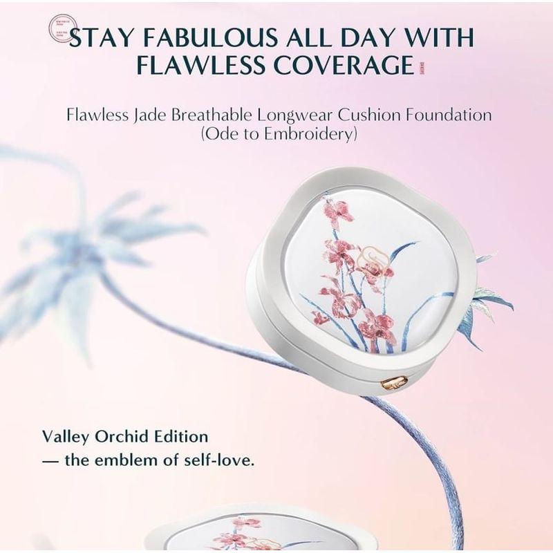 Florasis - Flawless Jade Andningsbar Långvarig Cushion Foundation (Ode till broderi) - 3 nyanser