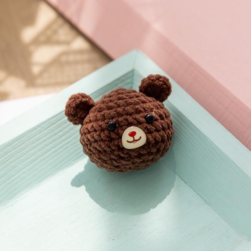 Hand-Knitted Capybara & Rabbit Animal Ball Keychain - Kids' Bag Charm