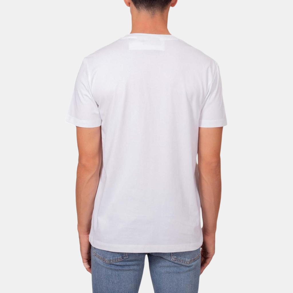 Calvin Klein Solid Color Logo Embroidered Crew Neck Pullover Short Sleeve T-Shirt Men Tops White J30J325649-YAF