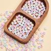 80Pcs 7mm Cross Pattern Acrylic Loose Beads for Jewelry Making DIY Bracelet Necklace Handmade Keychain Earrings Phone Chain Materials Accessories