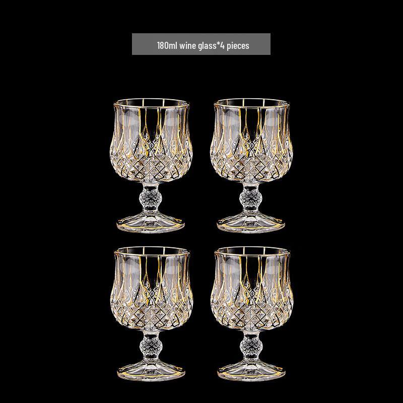 European Classical Gold-Painted Whiskey Glass Set