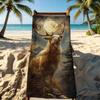 Waldhirsch Kunsthandwerk Handtuch Für Outdoor Camping Strandhandtuch Super Saugfähig Schnelltrocknend Sommerhandtuch
