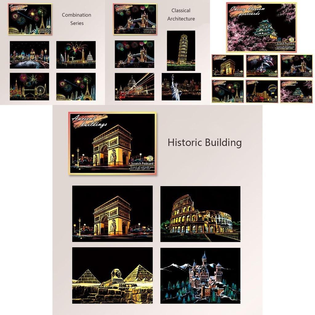 Kit de Papel para Pintar con Rascar 'Vista Nocturna Mágica' Para Diversión y Exploración Creativa Infantil