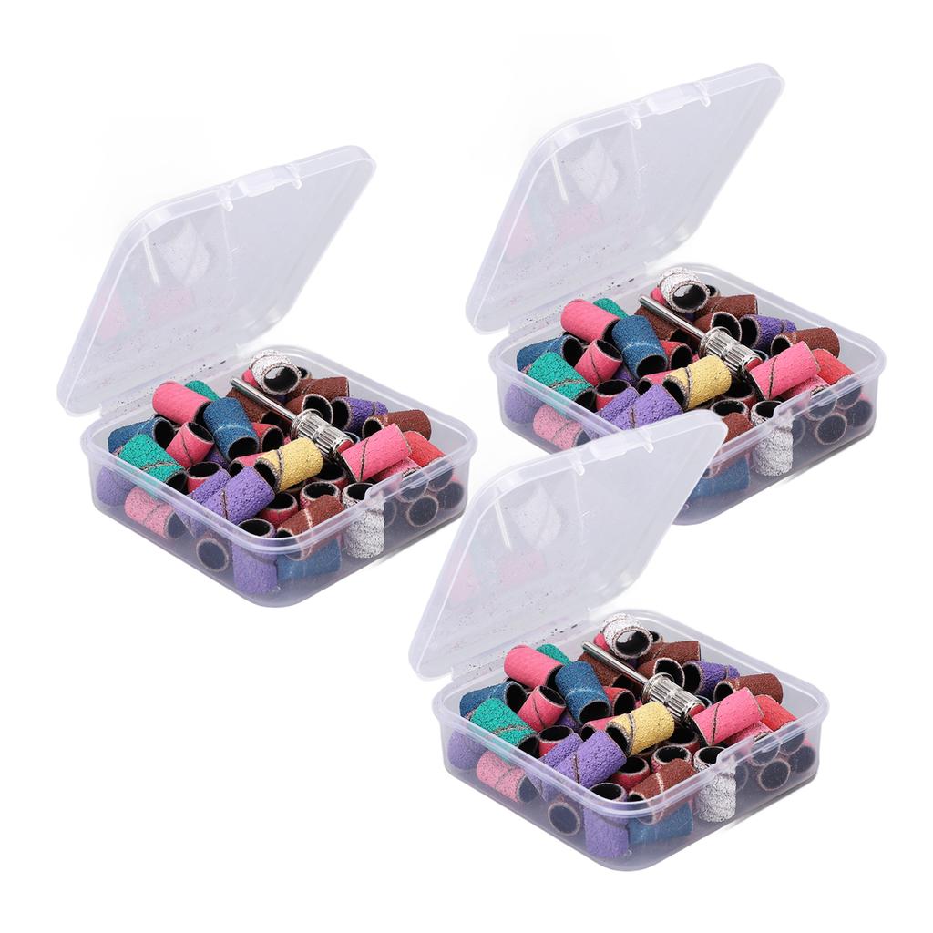 150 Pcs Nail Sanding Rings Electric File Nail Sanders Polishing Band with Mandrel Bit for Electric N