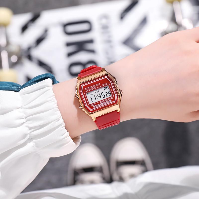 Elektroniczny Zegarek Unisex w Stylu Leśnym z Podświetleniem Nocnym i Funkcjami do Codziennego Noszenia